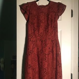NWOT-Lace burnt orange dress